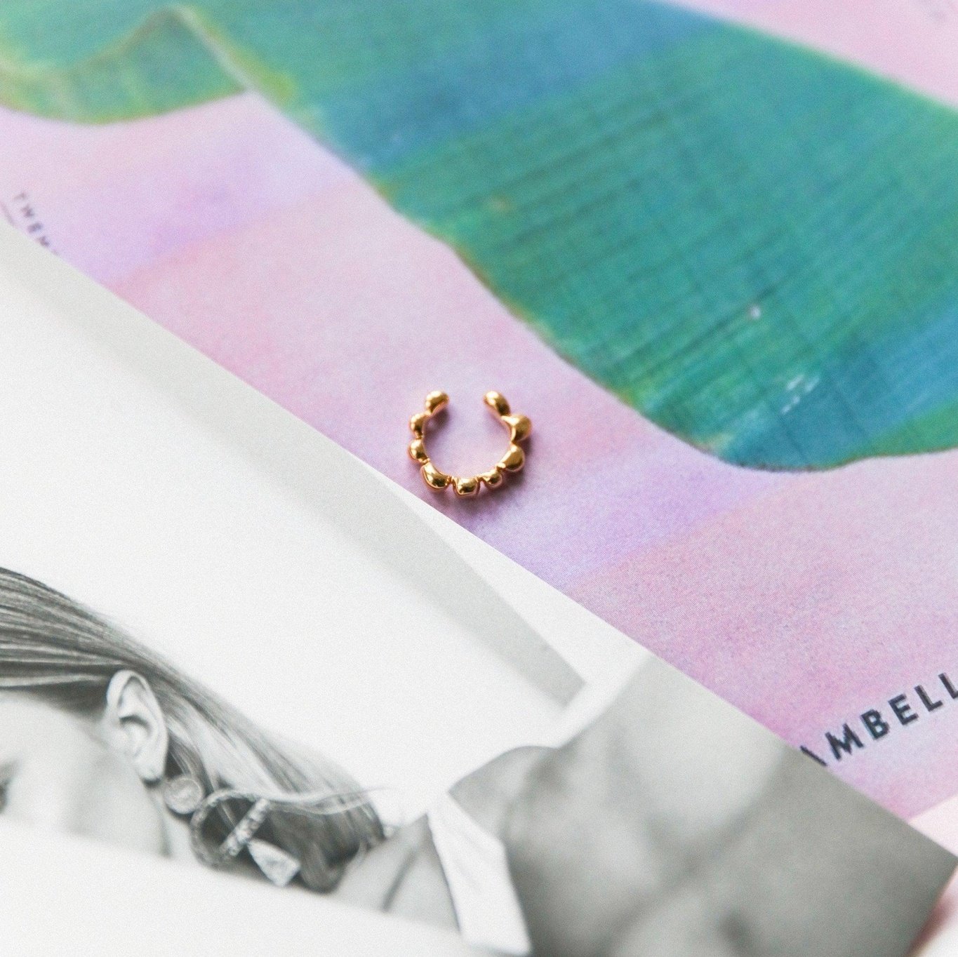 Gold earrings Hearth Cuff - LLUME Jewelry
