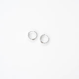 Prosecco Beaded Hoops Silver